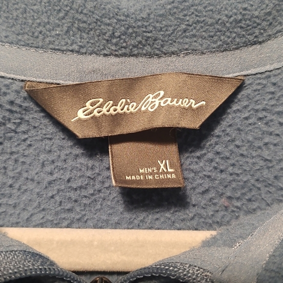 Eddie Bauer Qtr Zip Blue Pullover Sweater size XL - Picture 3 of 3